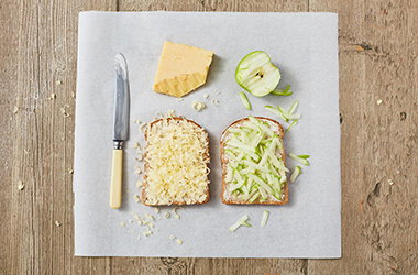 Cheese and apple sandwich