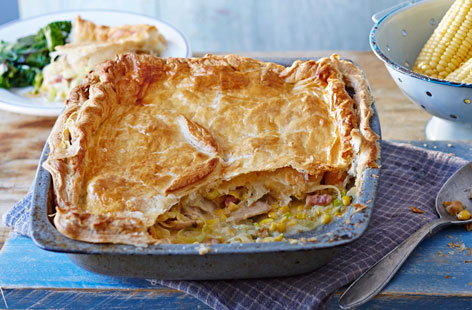 Classic comfort food, with a little bacon adding smokiness to this family pie. Serve with steamed seasonal greens for a complete supper