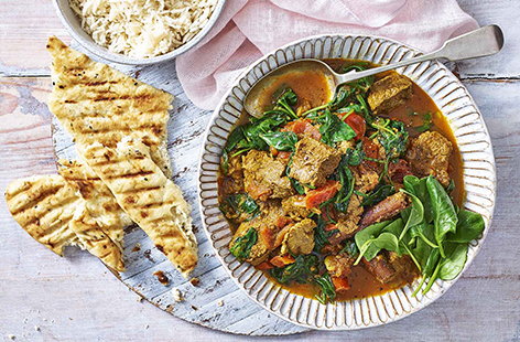 Make your own fakeaway lamb and spinach curry and you won't look back. For the paste, use storecupboard spices, along with onion, ginger and garlic. The trick in getting this perfect is to leave it to simmer for an hour, so the lamb is fall-apart tender.