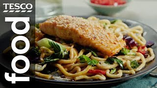 Speedy teriyaki salmon with Asian greens