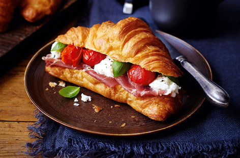 A mouthwatering snack idea for enjoying our light and buttery finest* croissants