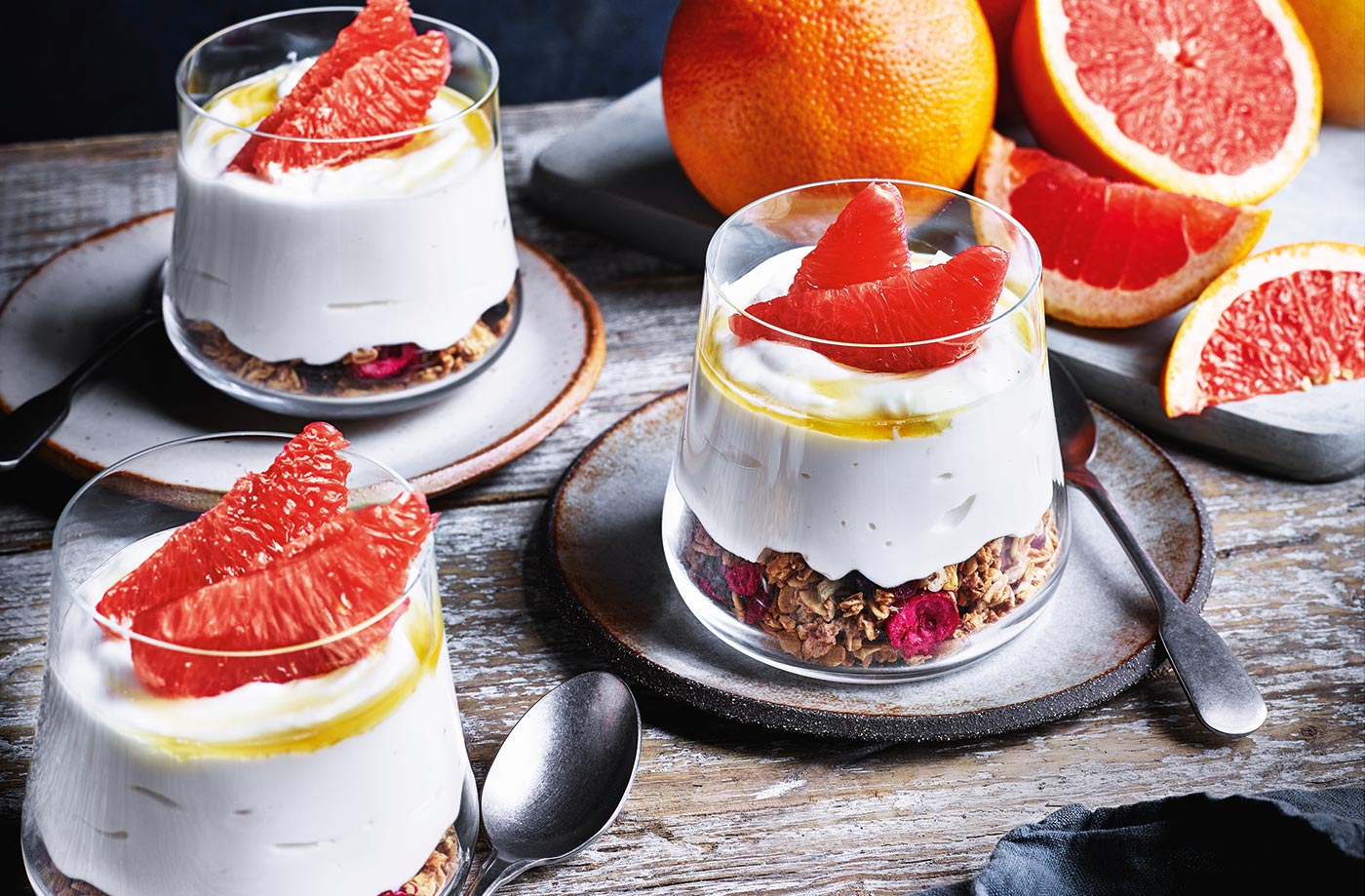 Pink grapefruit breakfast pots recipe