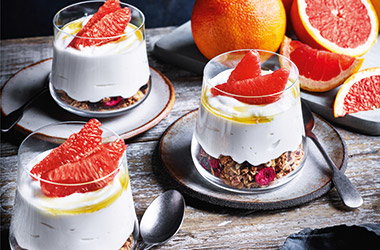 Pink grapefruit breakfast pots