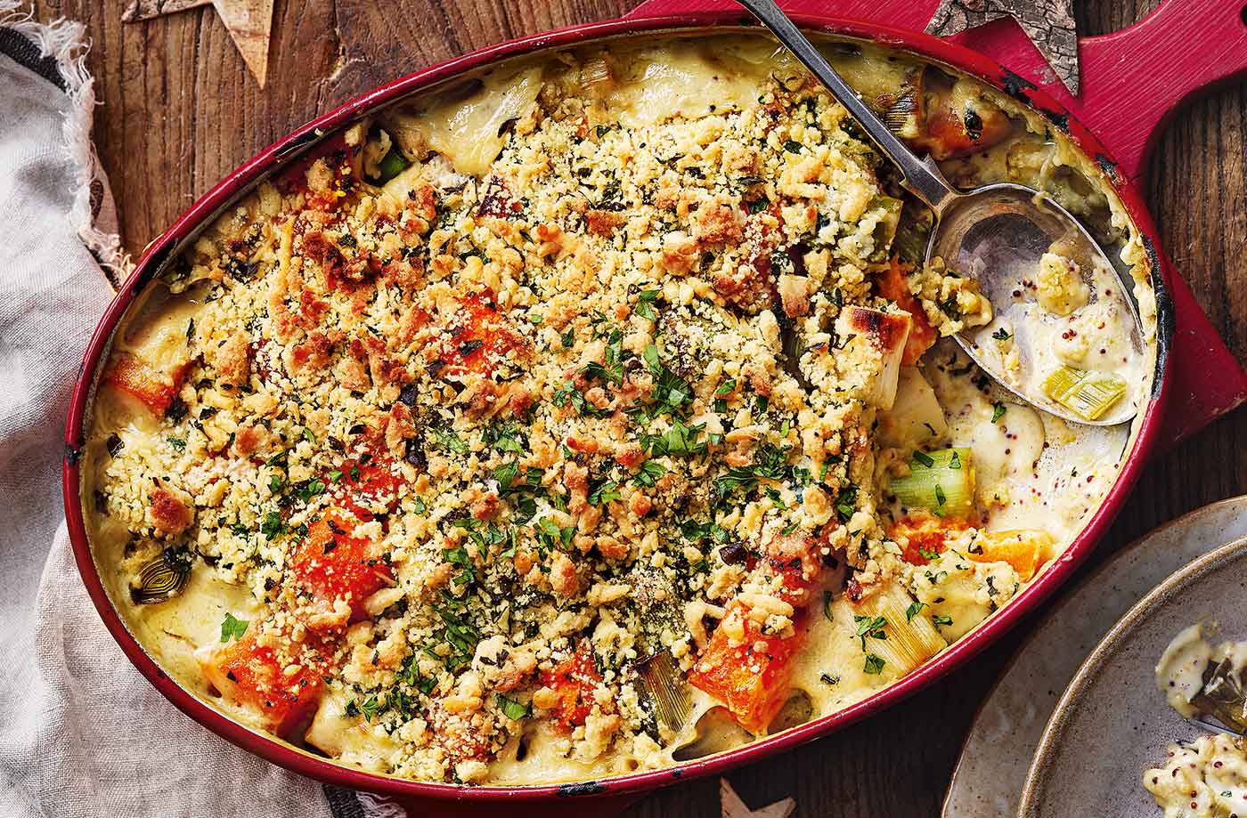 Leek, squash and parsley crumble recipe