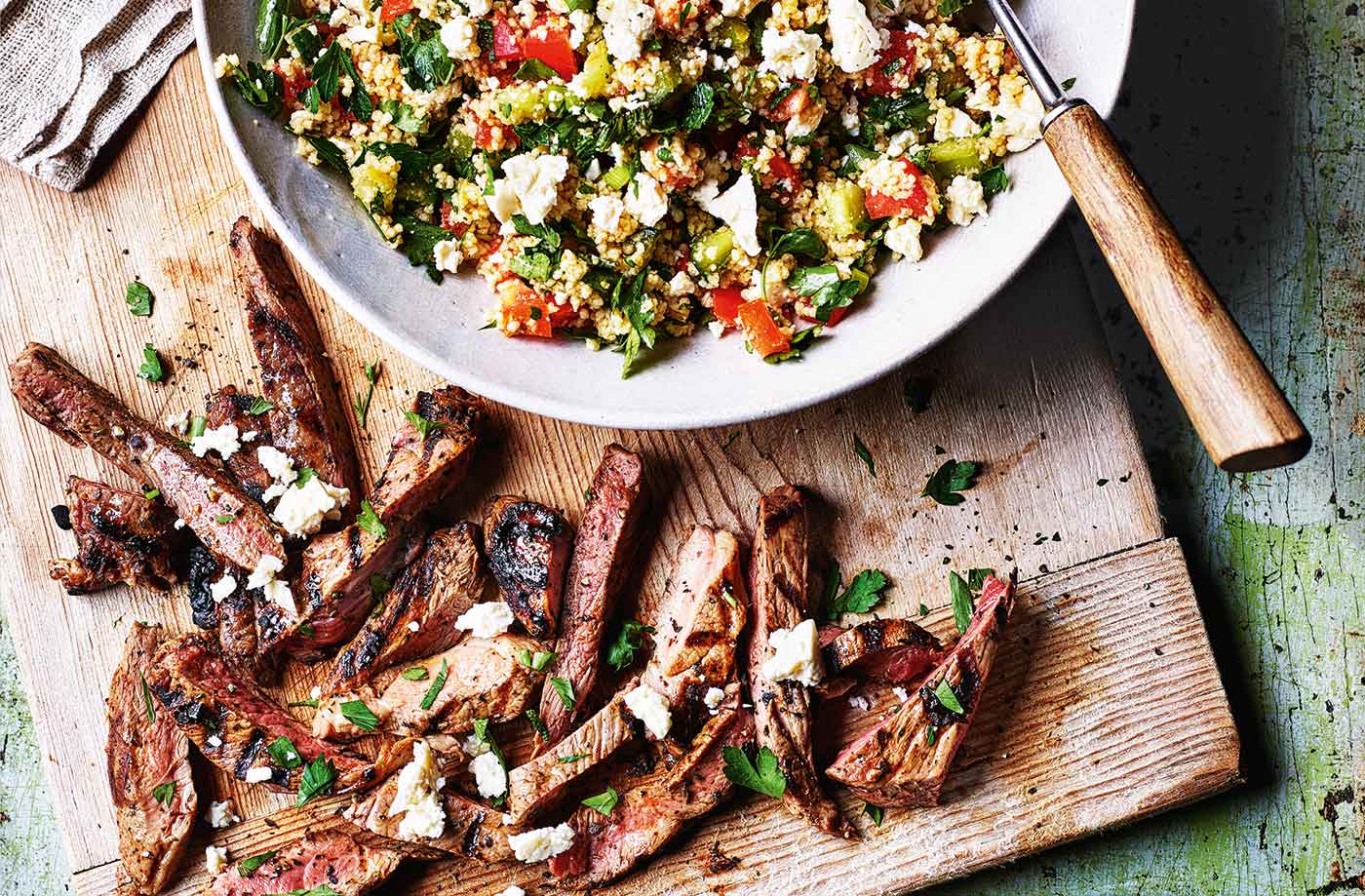 Minted lamb with couscous salad recipe