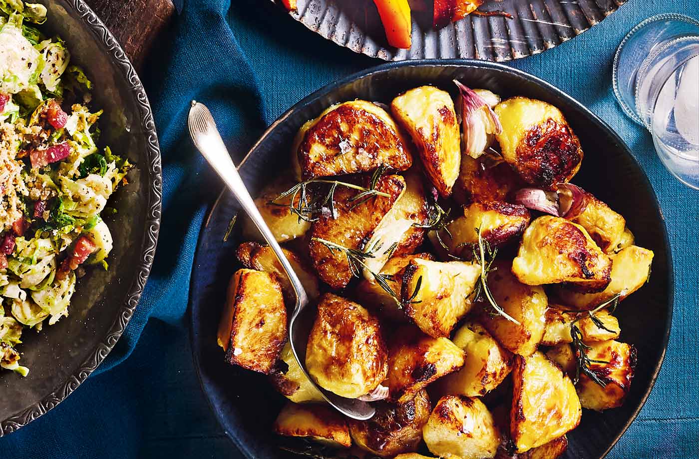 Ultimate goose fat, garlic and rosemary roasties