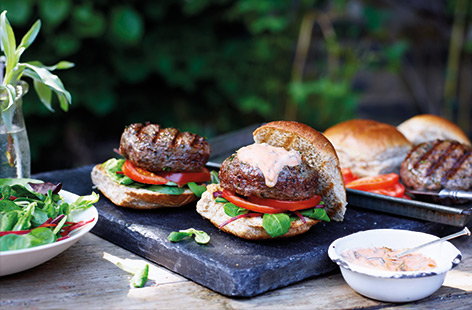 Bring on barbecue season with these healthy burgers that have tons of meaty flavour despite using lean minced beef. The trick is to add mushrooms to the burger mix, as they have a deep, savoury flavour and help keep the meat moist without extra fat.