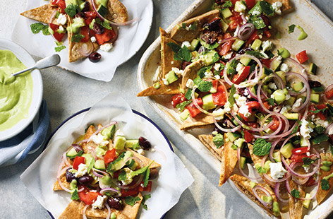 Torn between a Greek salad and cheesy Mexican nachos? Put the two together!