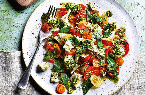 With creamy mozzarella and tangy tomatoes, this summer salad recipe is a dinner idea for two you'll want to make again and again