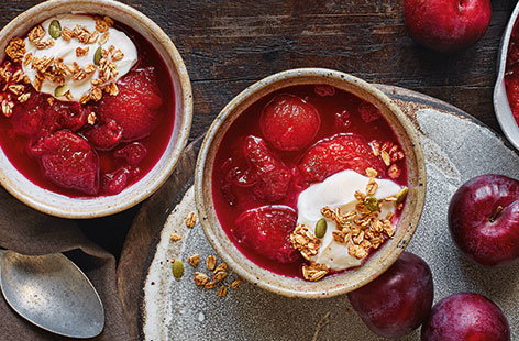 Juicy, sweet-sour plums are perfect for turning into a vibrant winter compote