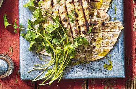 Quick coriander flatbreads