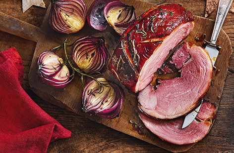 Serve up a twist on traditional Boxing Day ham with this succulent rosemary and maple-glazed gammon joint, the perfect partner for leftover Christmas dinner veg