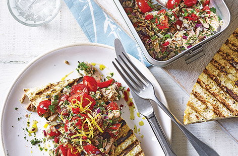 Looking for lunchbox recipe inspiration? Try this easy tuna and tomato toast topper idea that's ready in no time, perfect for packing up and entirely dairy-free