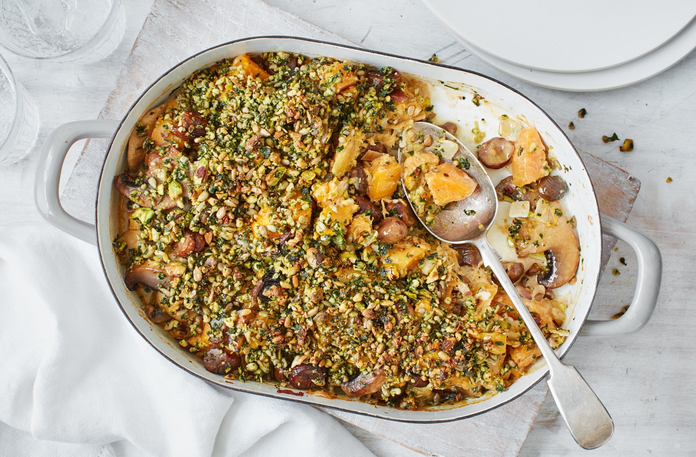 Gluten-free squash and chestnut bake recipe