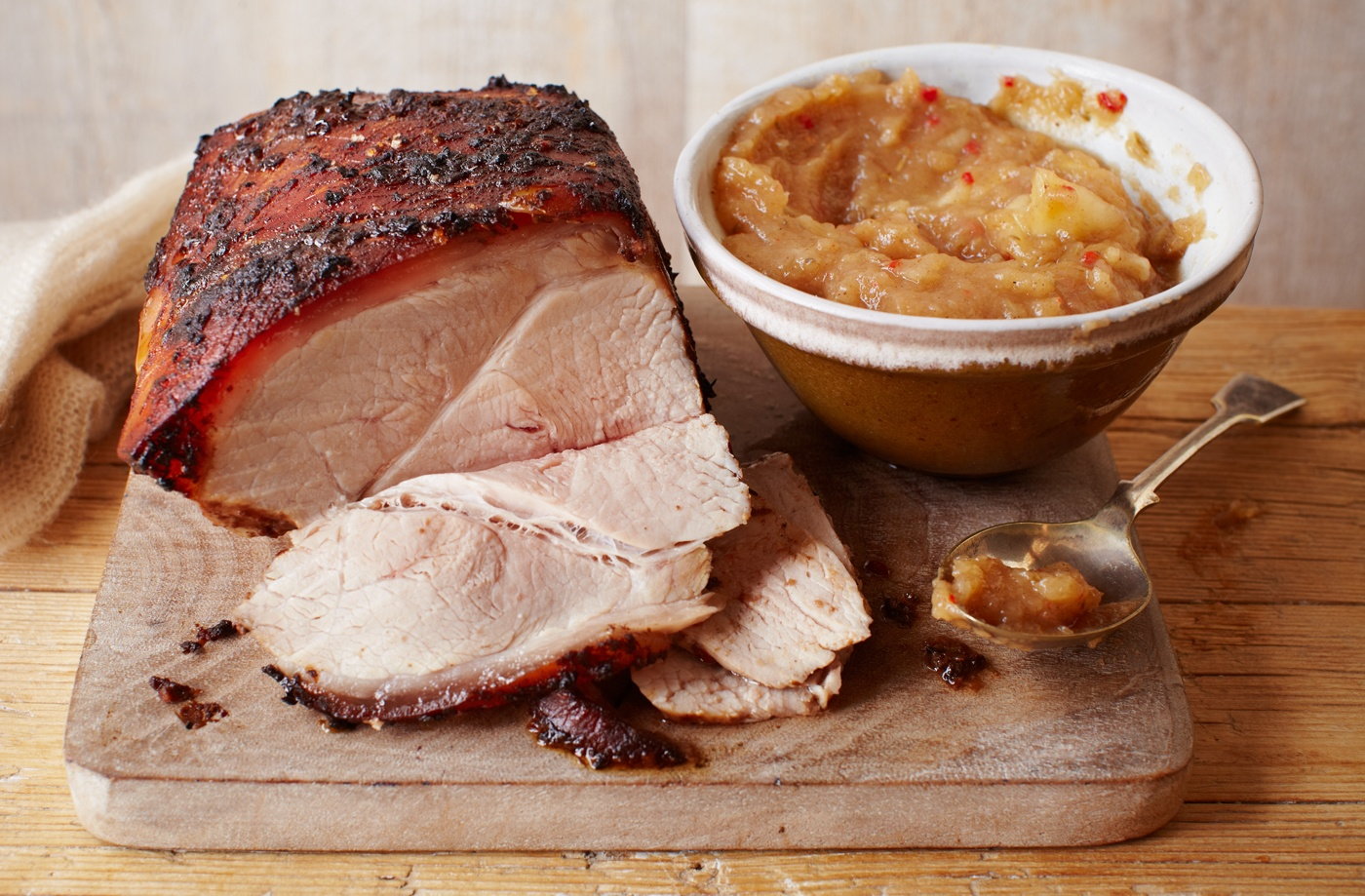 Jerk roast pork with spiced apple sauce