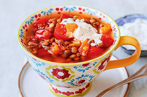 Create a hearty dinner for one with this super quick and easy veggie tagine mug meal.