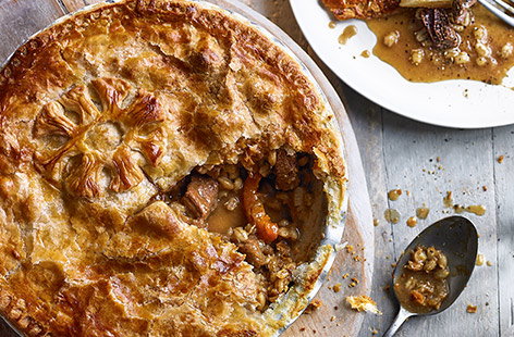 A hearty steak pie that can be prepared ahead and pulled out of the freezer when it's needed – the perfect Christmas meal for all the family