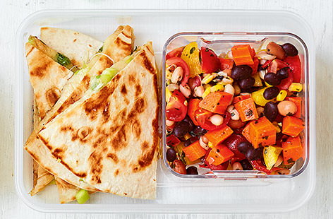 Are the kids getting sick of sarnies in their lunchboxes? Get creative and liven up their weekday meals with this cheesy Mexican quesadilla.