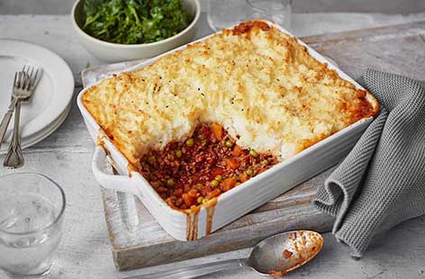 Comfort food doesn't get much more classic than this hearty cottage pie recipe, layered with rich beef mince and buttery mash