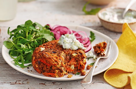 Carrot and feta burgers