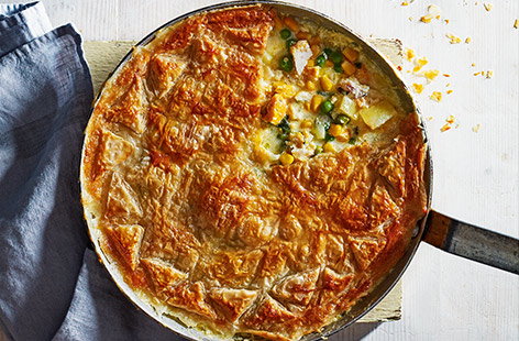 Smoked haddock chowder pot pie 