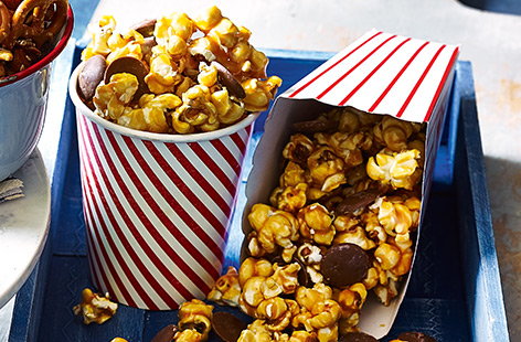 The best sofa night snack – curl up with a bowl brimming with cinder toffee and chocolate popcorn. This easy snack recipe adds extra delicious flavour to classic popcorn and takes just 20 minutes