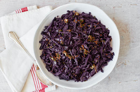 Red cabbage with thyme and caraway butter