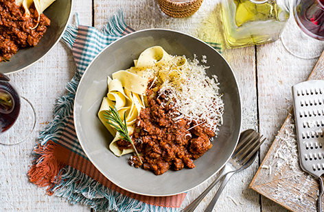 Slow-cooked for 8 hours, this rich Bolognese recipe is the perfect meal to chuck into your slow-cooker in the morning and enjoy after work