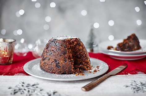 This rich and fruity Christmas pudding tastes just as rich and indulgent as the original, yet it’s completely dairy- and egg-free, so suitable for vegans