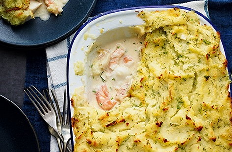 This delicious fish pie, flavoured with fresh herbs and lemon and topped with fluffy mashed potato, is perfect for rustling up and sharing with family. Give this easy pie recipe a go as a marvellous midweek main