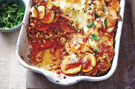 We've swapped pasta for hearty sweet potatoes in this veggie take on a classic lasagne recipe