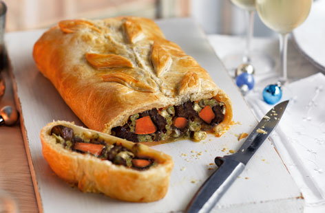 This delicious vegetarian main pairs fluffy potato with tasty Stilton and chestnuts, all wrapped up in creamy pastry