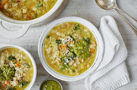 This rustic winter soup is packed with a medley of vegetables and beans for a hearty and warming dish.