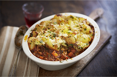 Italian-style cottage pie with Parmesan potatoes